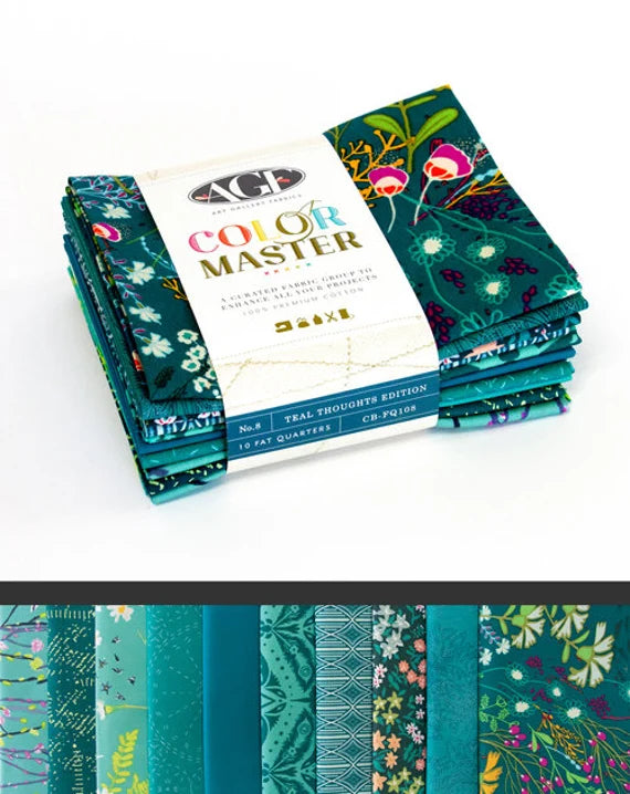 AGF Color Master Fat Quarter bundle (10) - Teal Thoughts Edition