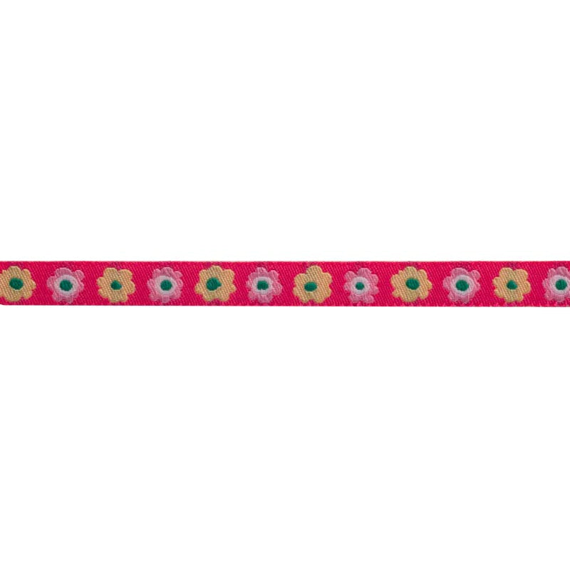 Pink Narrow Flower Ribbon