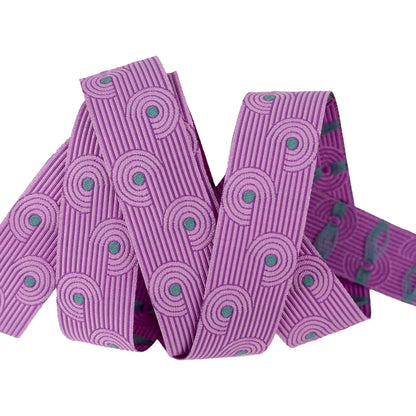 Ribbon | FIDDLEHEAD IN CARNATION - 7 |8" WIDTH - MYTHICAL BY STACY PETERSON - ONE YARD