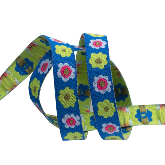 Kaffe | Blue Narrow Flowers row Ribbon
