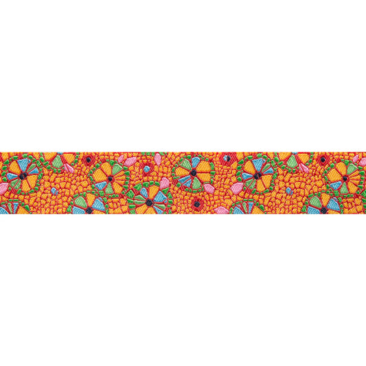 Mosaic Floral Orange Ribbon