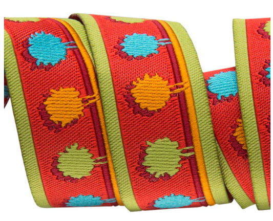 Multi-Colored Pompoms on red - Odile Bailloeul - 7 |8"