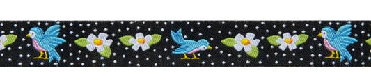 Tiny Blue Bird on dots Ribbon