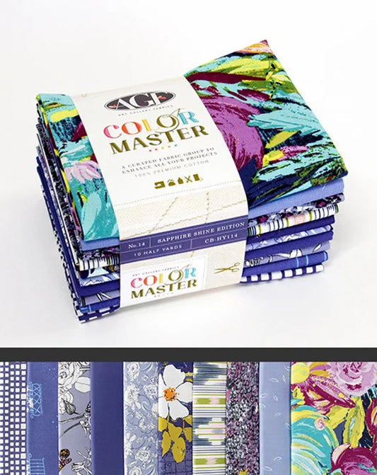 AGF Master Color fat quarter bundle (10) - Sapphire Shine Edition