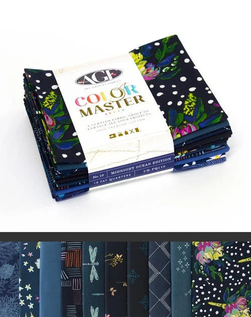 AGF Color Master Fat quarter bundle (10) - Midnight Ocean Edition