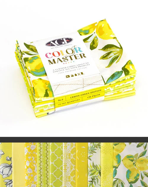 AGF Color Master fat quarter bundle (10) - Lemon Green Edition