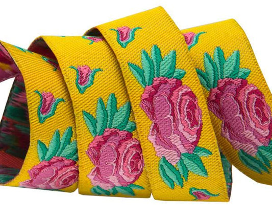 Spanish Rose on Yellow Ribbon