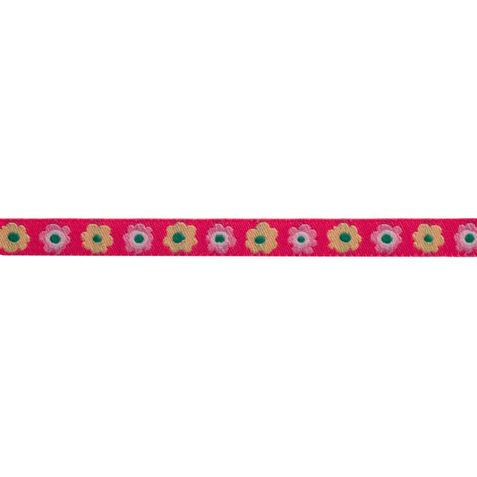 Pink Narrow Flower Ribbon