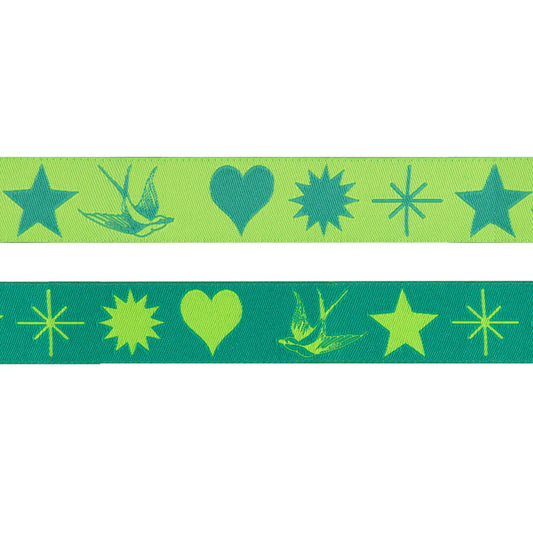 Tula Pink | Fairy Flakes Ribbon Green